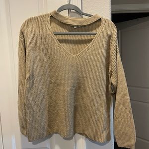 Camel colored tank with cutout